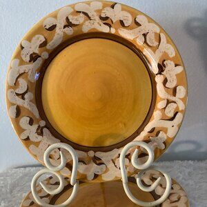 Vicki Carroll "Sil Vous Plait" 8-1/4" Yellow Salad Plates Set of (2)